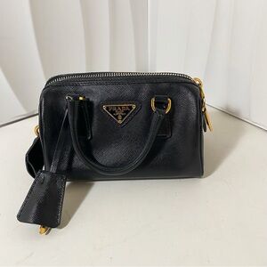 PRADA Re-Edition 2005 Mini Boston Bag Black Saffiano Leather
